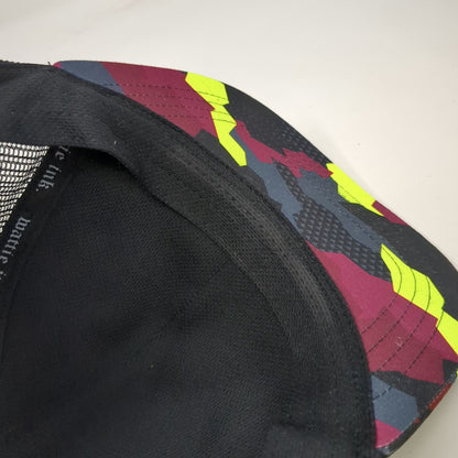Wattie Ink Trucker Hat Black Geometric Camo Mesh Snapback Flat Brim One Size