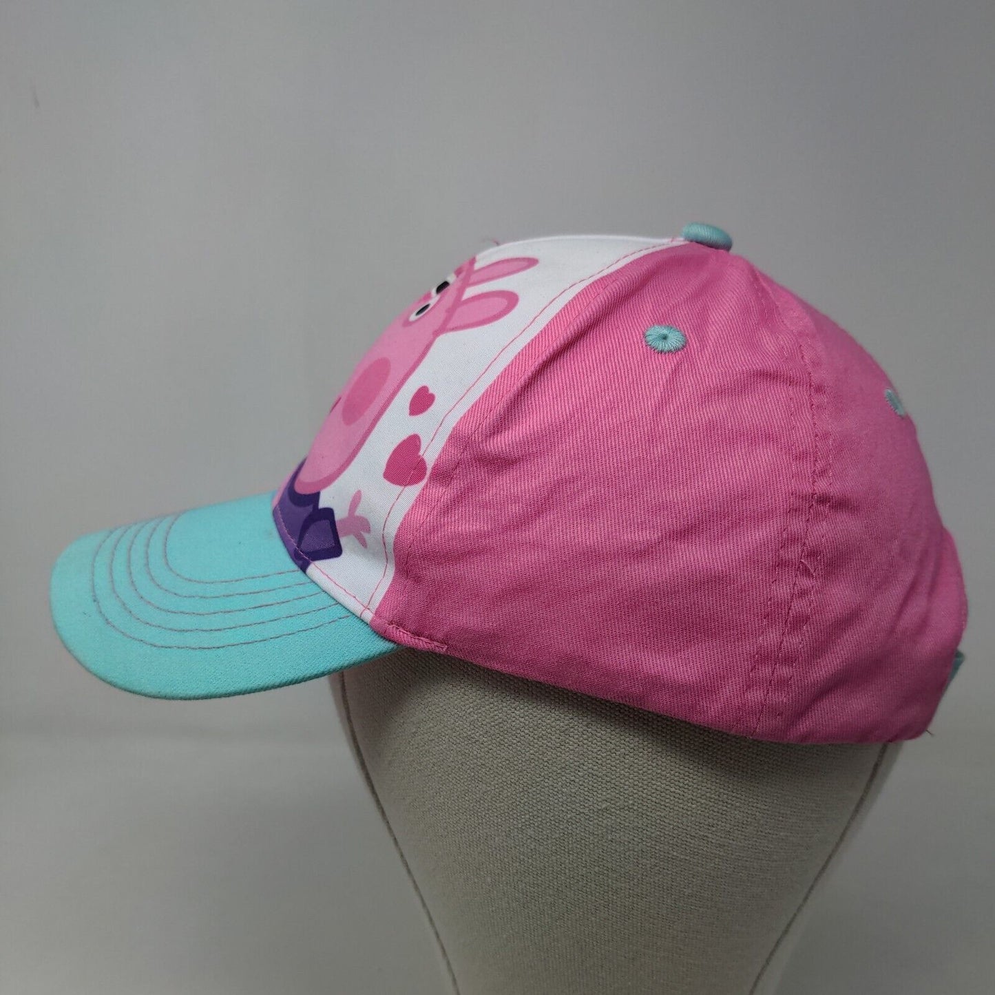 Peppa Pig Girl's Strapback Hat Pink Blue Graphic Size OSFM 100% Cotton