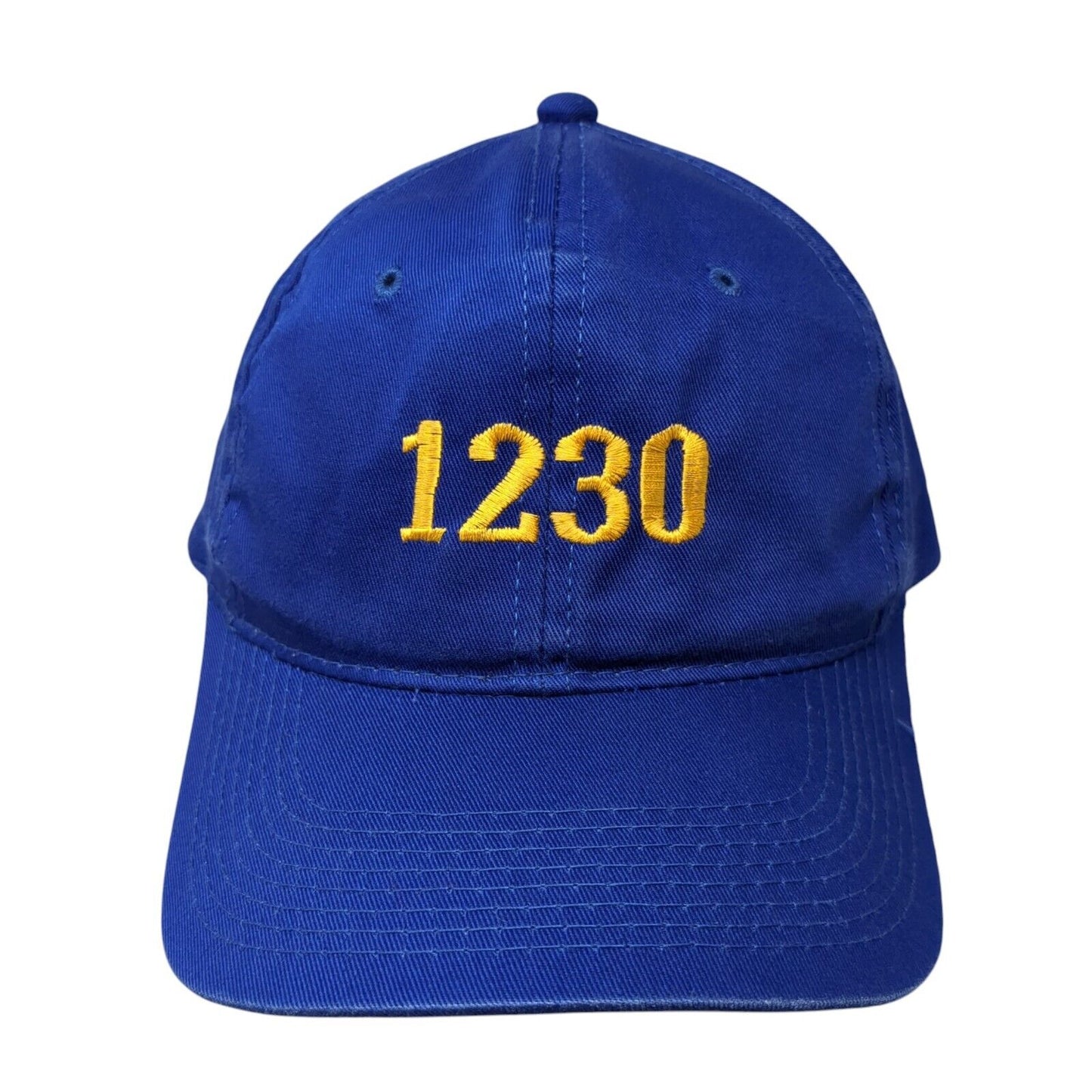 1230 Snapback Hat Blue One Size Adjustable Embroidered Solid 6 Panel