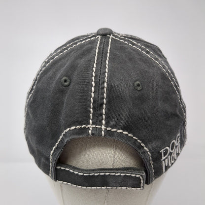 Dog Mom Strapback Hat Gray One Size Solid Distressed KB ETHOS Vintage