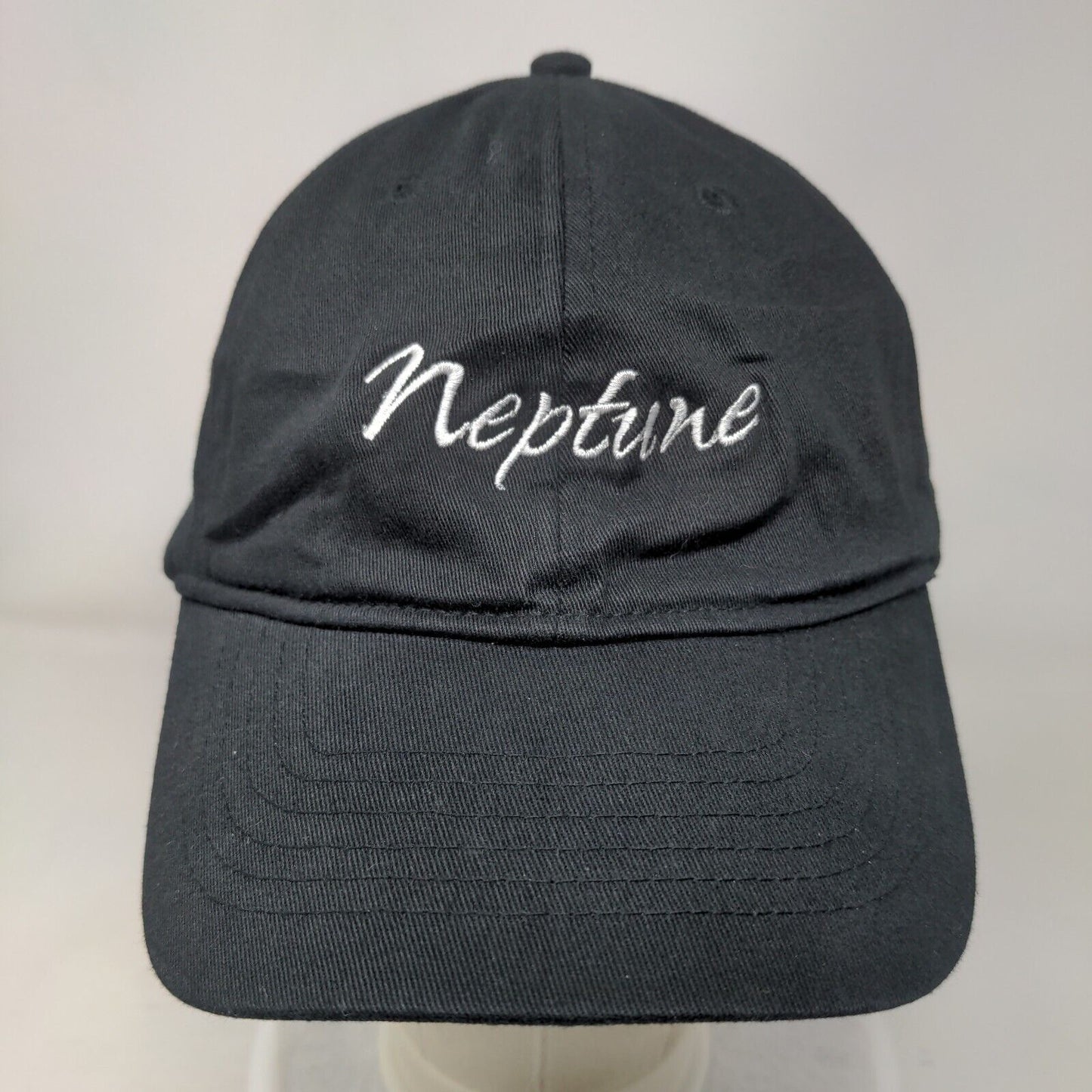 Neptune Fitted Hat Black Large/XL Embroidered 6 Panel Nu-Fit KC Caps
