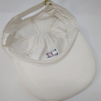 Tommy Hilfiger Slideback Hat White OS Adjustable Embroidered 6 Panel Cotton