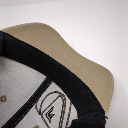Quiksilver Fitted Hat Tan One Size Lightweight Embroidered Vented Holes 6 Panel