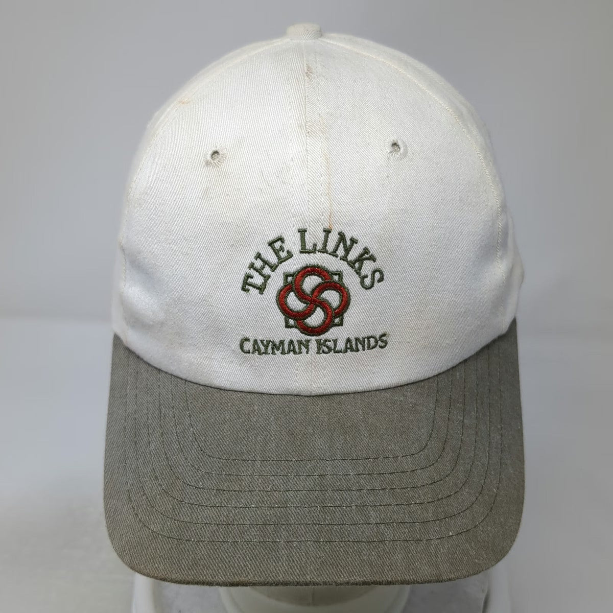 Texace Baseball Cap White Gray One Size Made in USA The Links Cayman Islands Hat