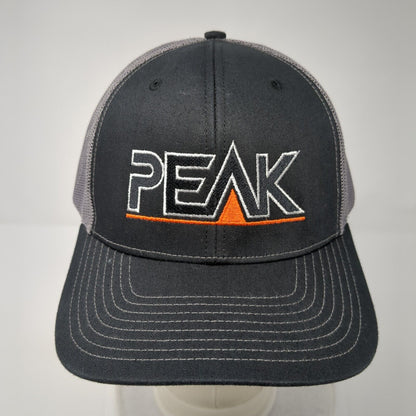 Peak Snapback Mesh Back Trucker Hat Black One Size Embroidered Salute
