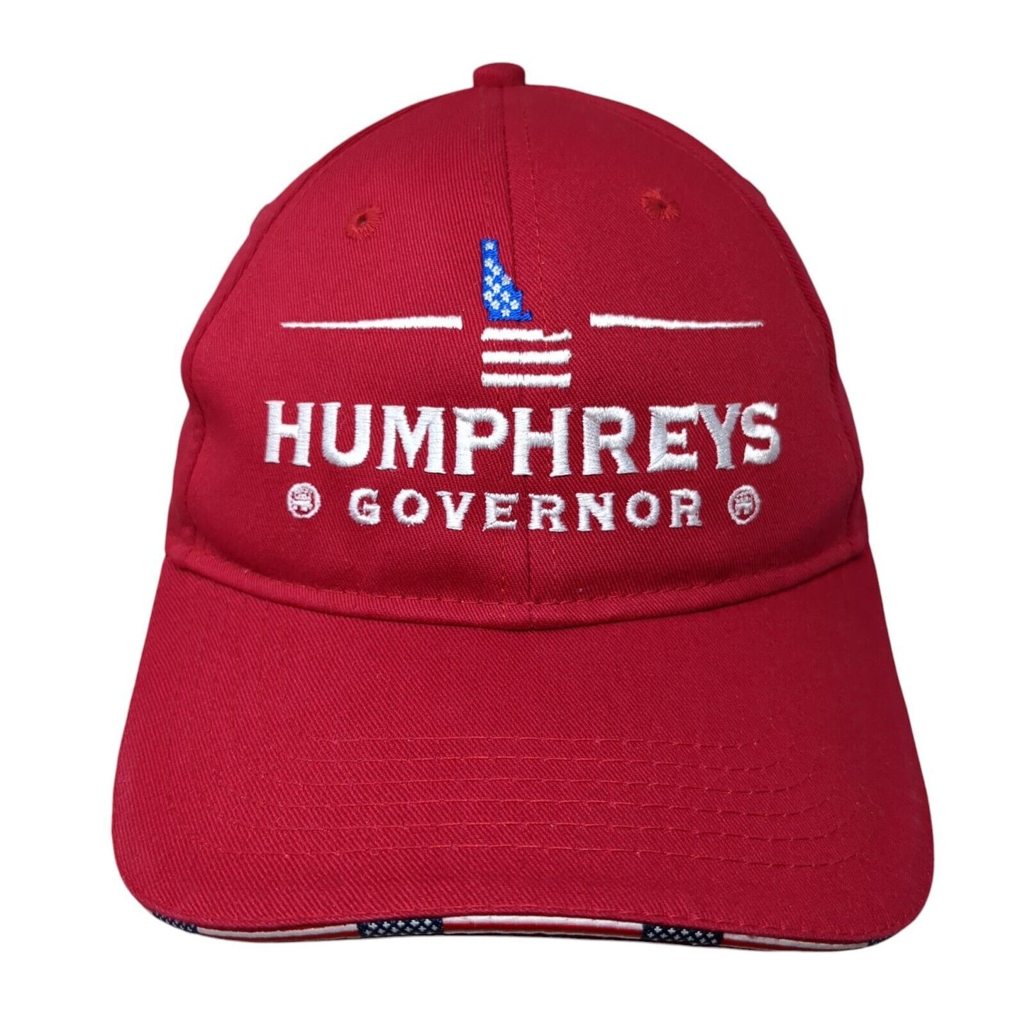 Humphreys Governor Strapback Hat Red One Size Adjustable Port Authority