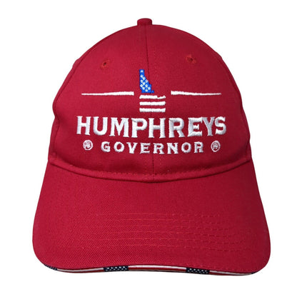 Humphreys Governor Strapback Hat Red One Size Adjustable Port Authority