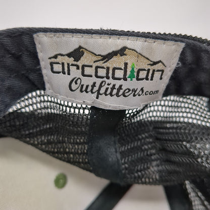 Fishing Leather Patch Idaho Snapback Trucker Hat Green One Size Plaid