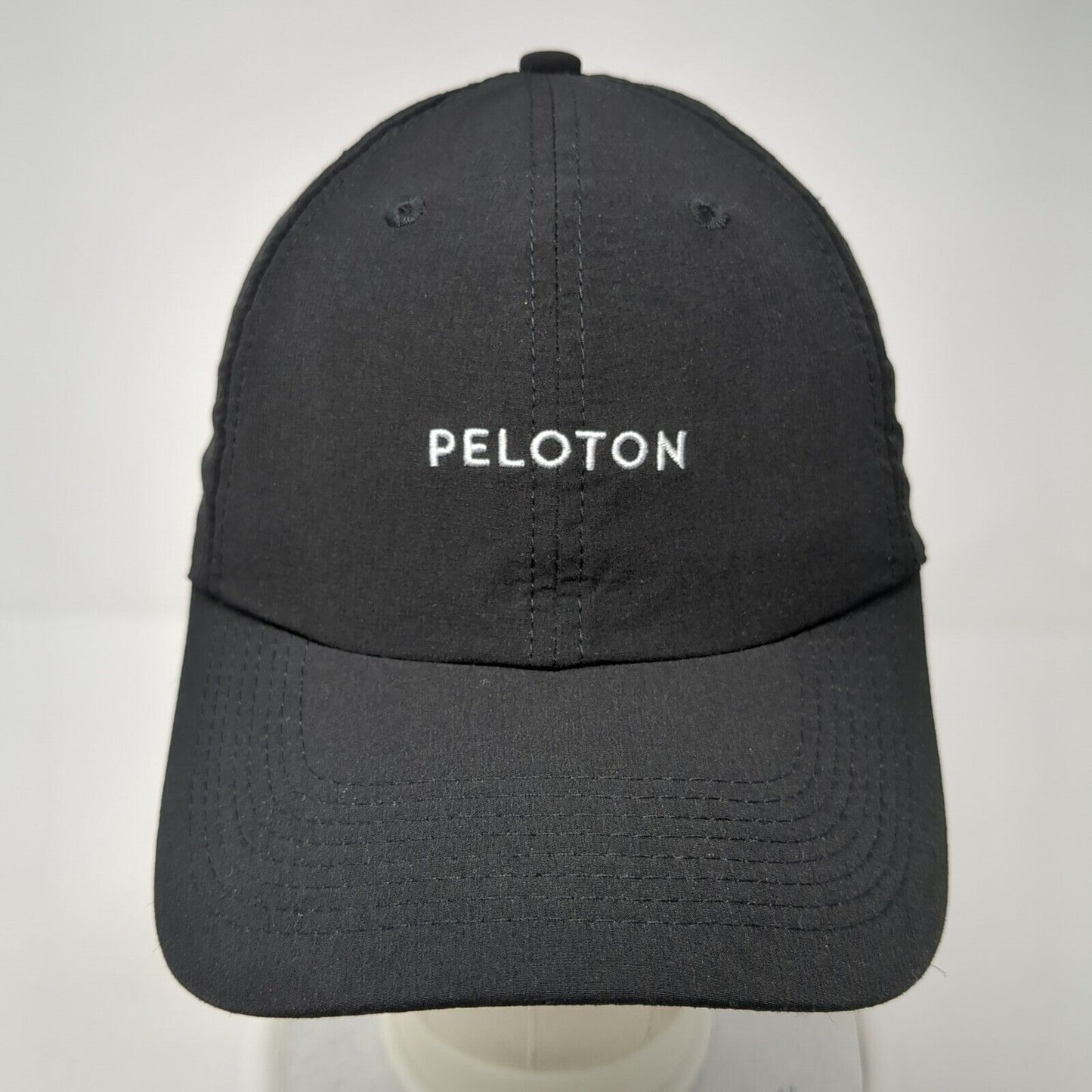 Peloton Slideback Hat Black One Size Adjustable Embroidered Breathable 6 Panel