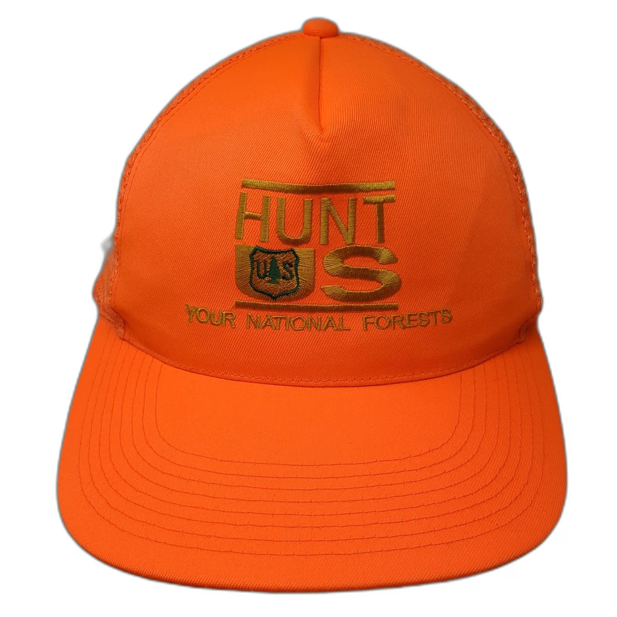 Head-To-Toe Trucker Hat Orange One Size Mesh US Forest Service Hunt US Forests