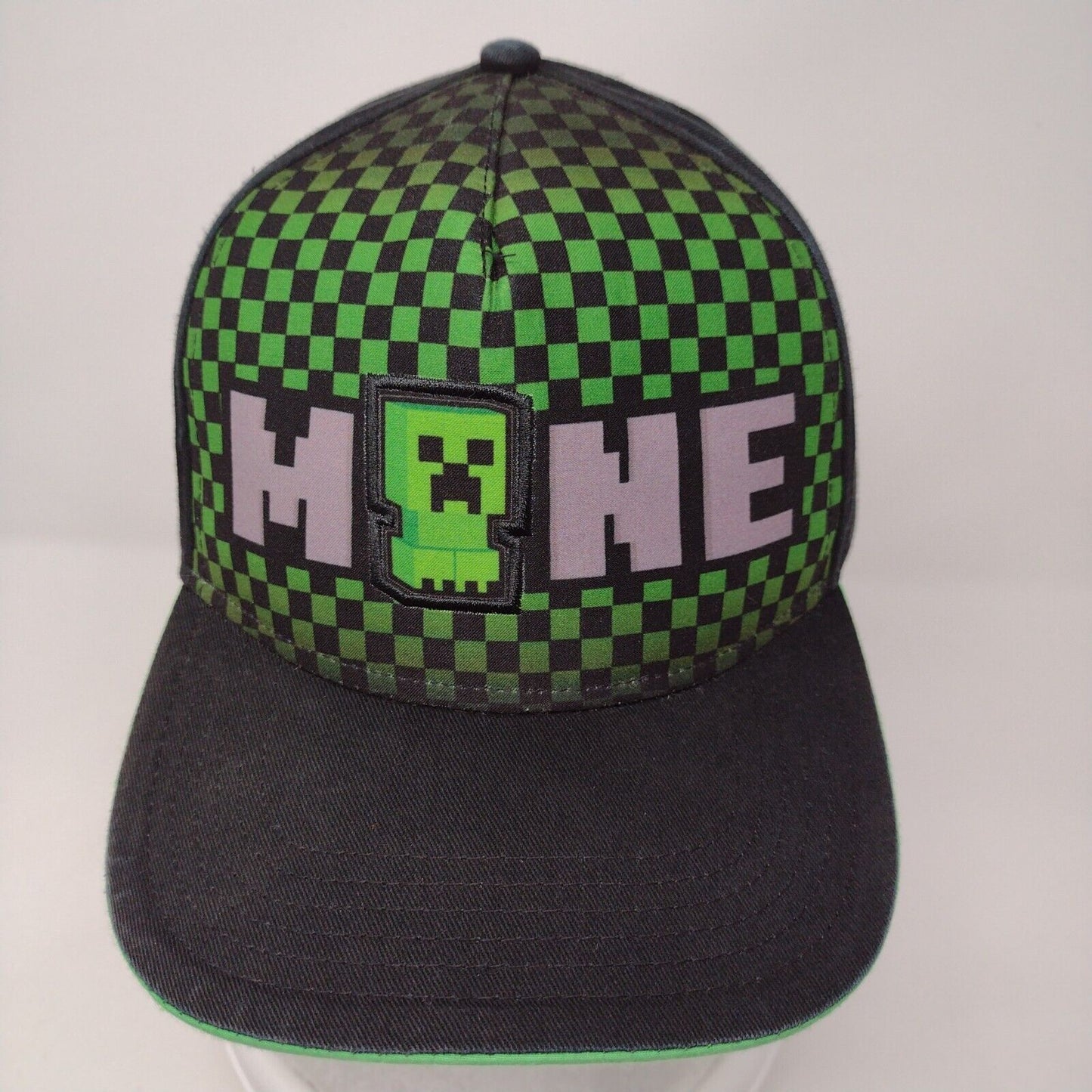 Minecraft Creeper Snapback Hat Multicolor Youth OSFM Adjustable Check