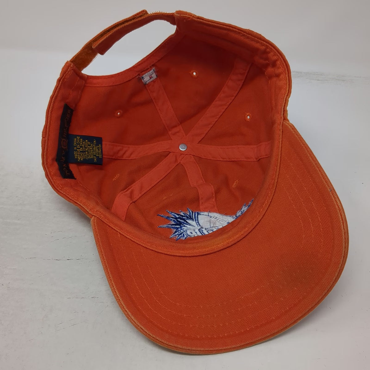 Tommy Hilfiger Orange Baseball Cap OSFM Amp It Up Football Golf Strapback Hat