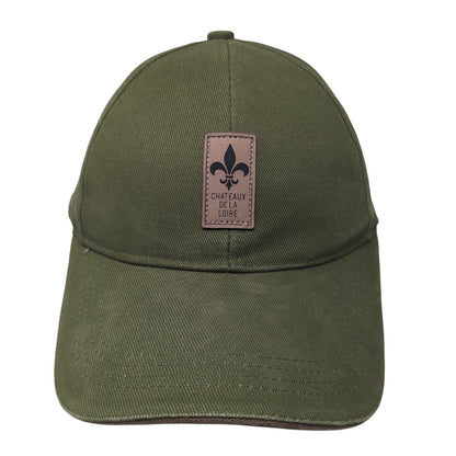 Chateaux De La Loire Slideback Hat Green One Size Solid Leather Patch
