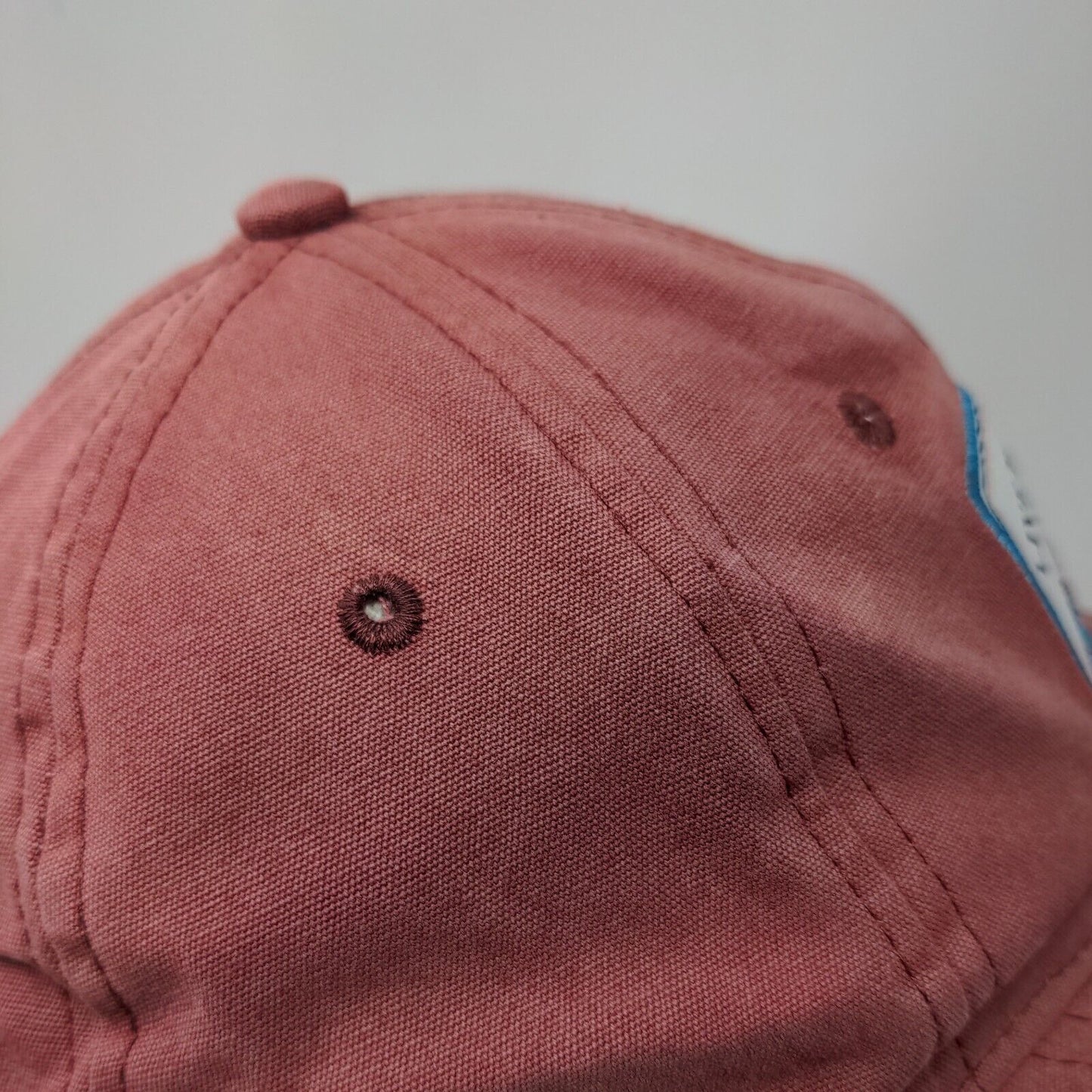 Live To Explore Strapback Hat Red One Size Adjustable Embroidered Vented Holes