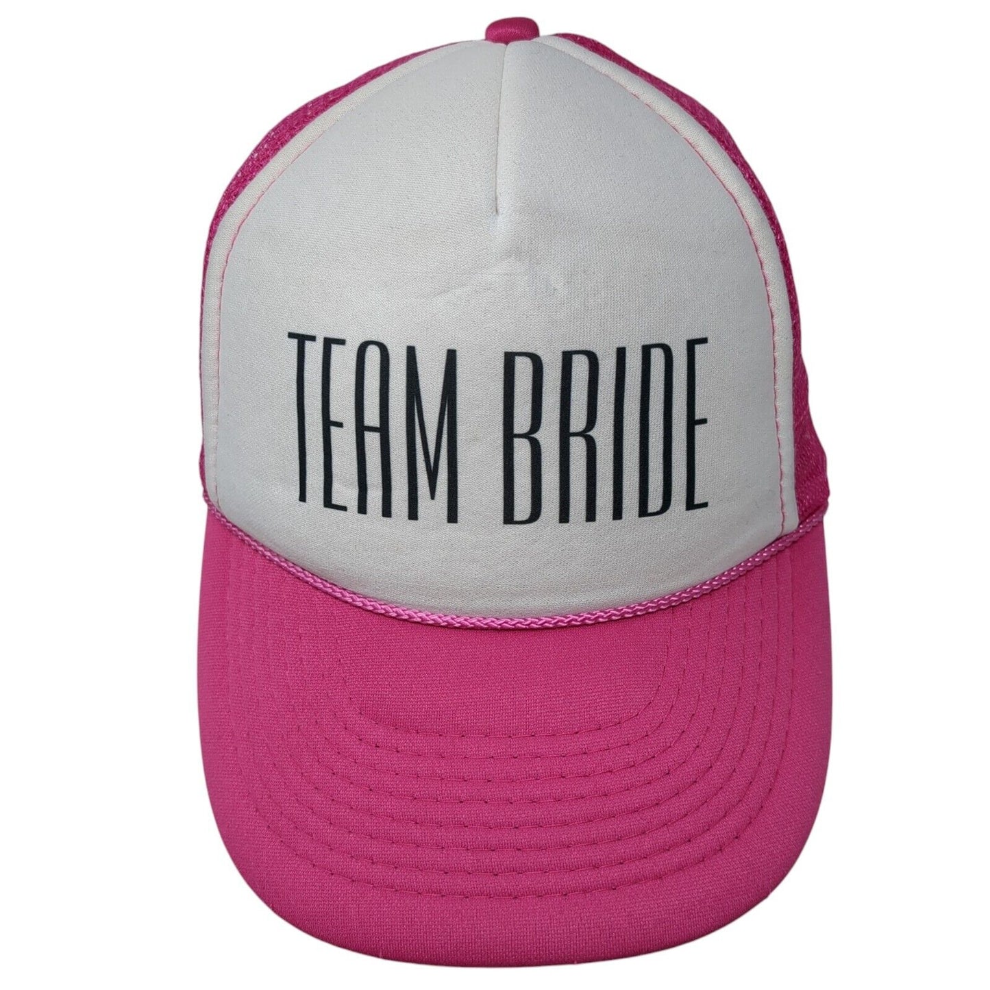 Team Bride Snapback Rope Trucker Hat Pink One Size Mesh Back Otto