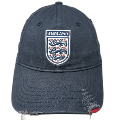 New Era England Soccer-National Blue Cap Hat One Size Three Lions Slideback FA