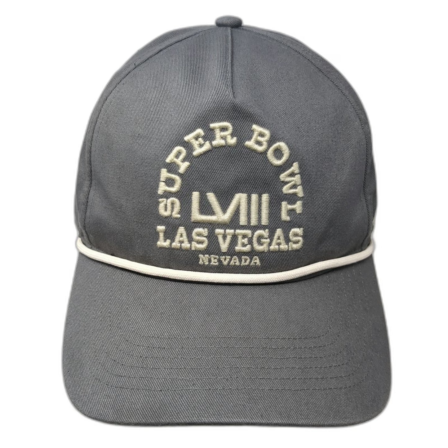 NFL Super Bowl LVIII '47 5 Panel Gray Hat One Size Snapback Rope Vegas Nevada
