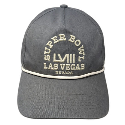 NFL Super Bowl LVIII '47 5 Panel Gray Hat One Size Snapback Rope Vegas Nevada