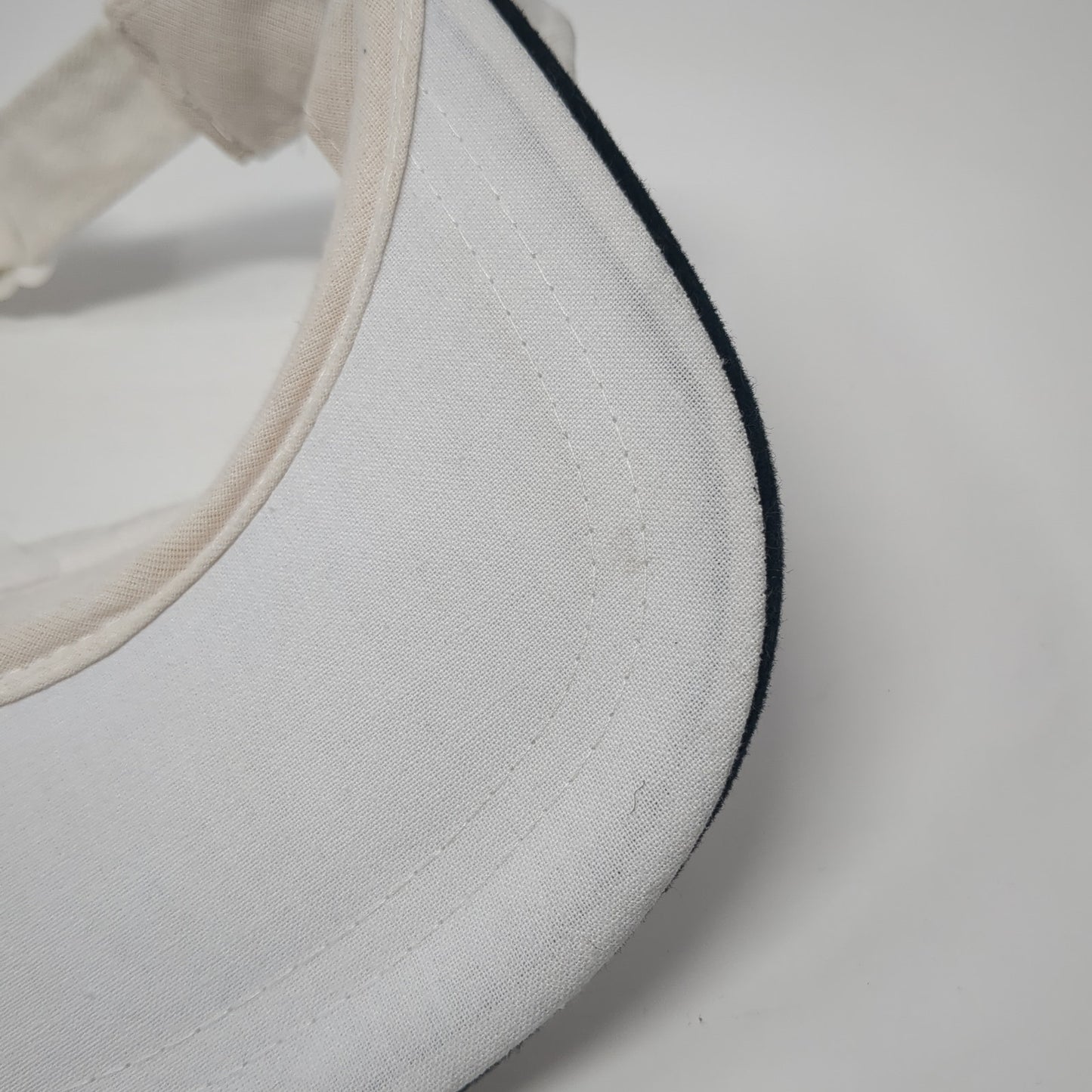 Rockwood Bank Sun Visor Hat White One Size Adjustable Embroidered Nissin