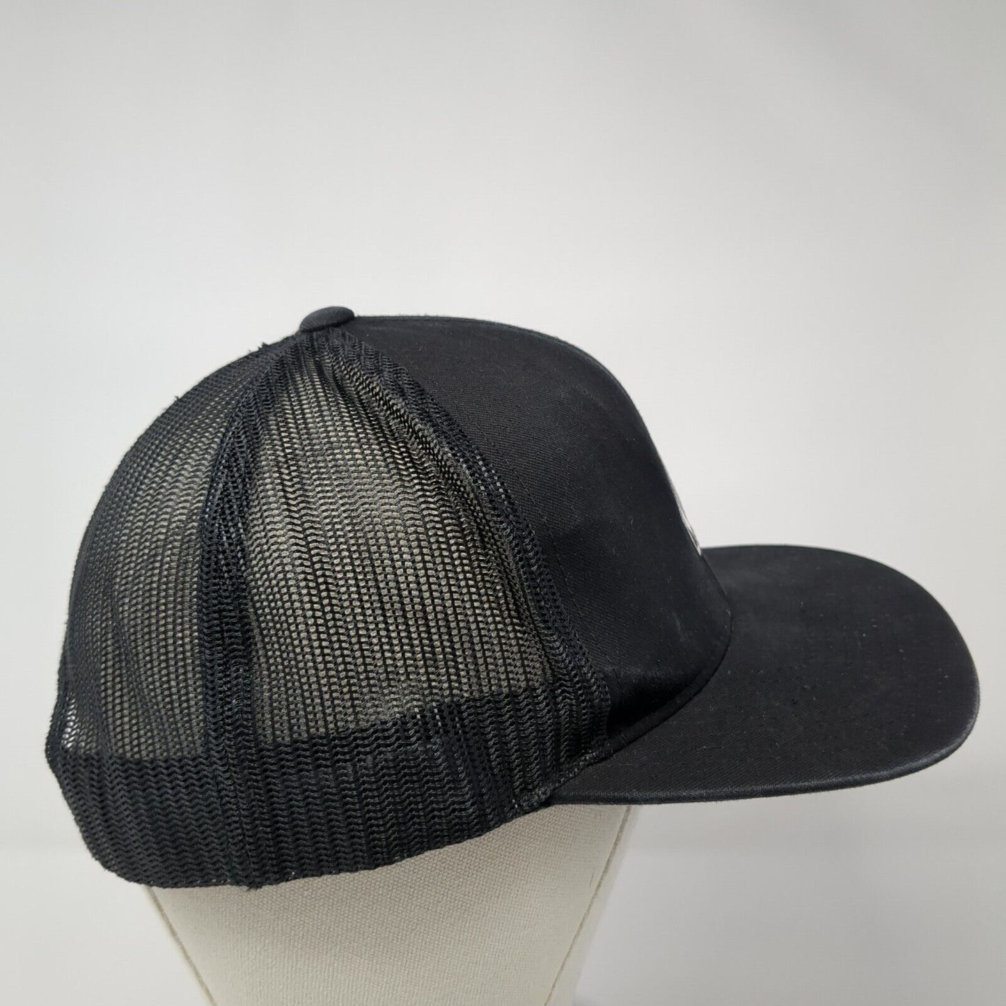 Volcom Snapback Mesh Back Trucker Hat Black One Size Adjustable Solid