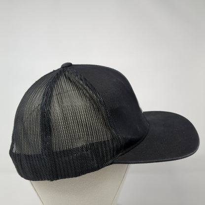 Volcom Snapback Mesh Back Trucker Hat Black One Size Adjustable Solid