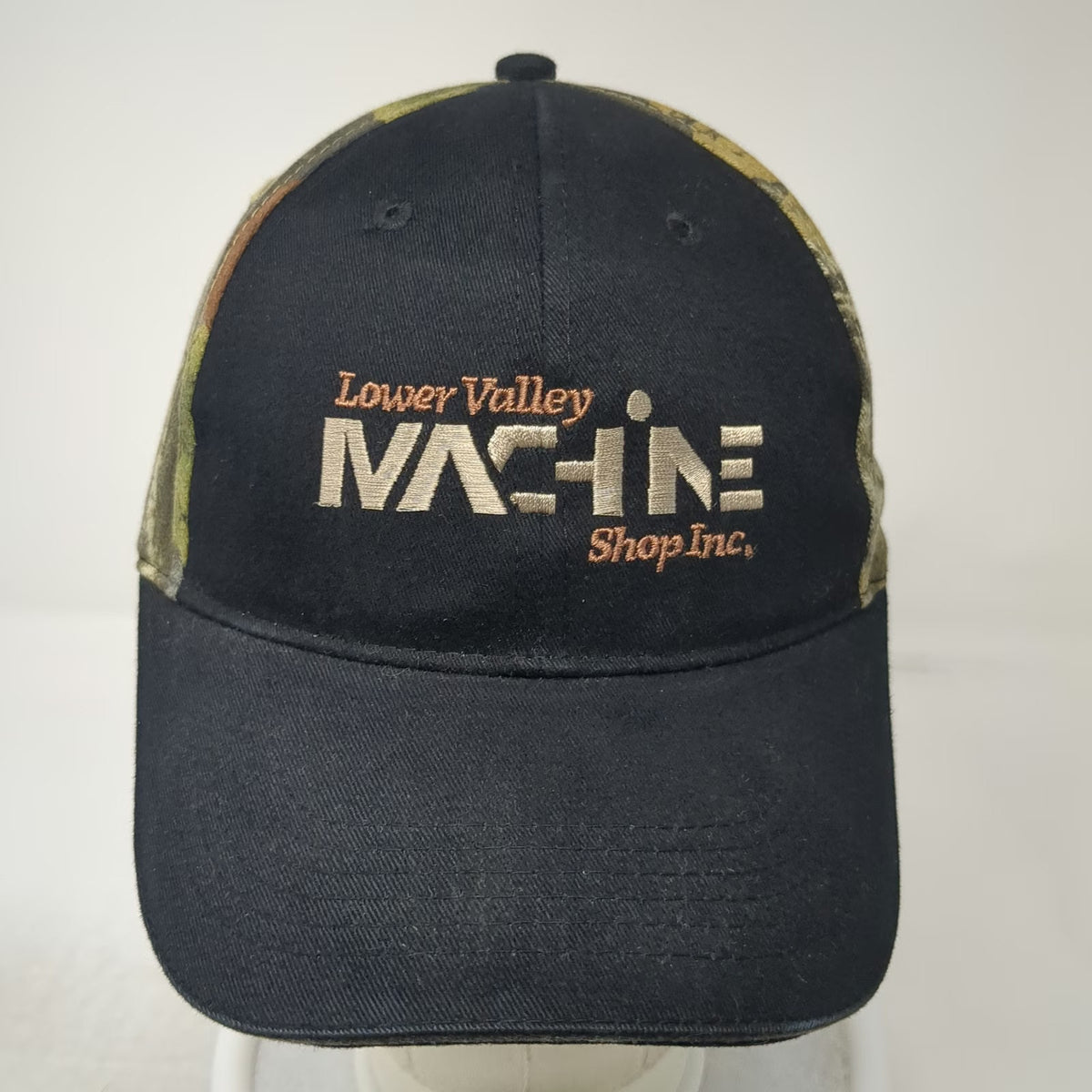 Otto Baseball Cap Black Camo One Size Lower Valley Machine Shop Inc Logo Hat