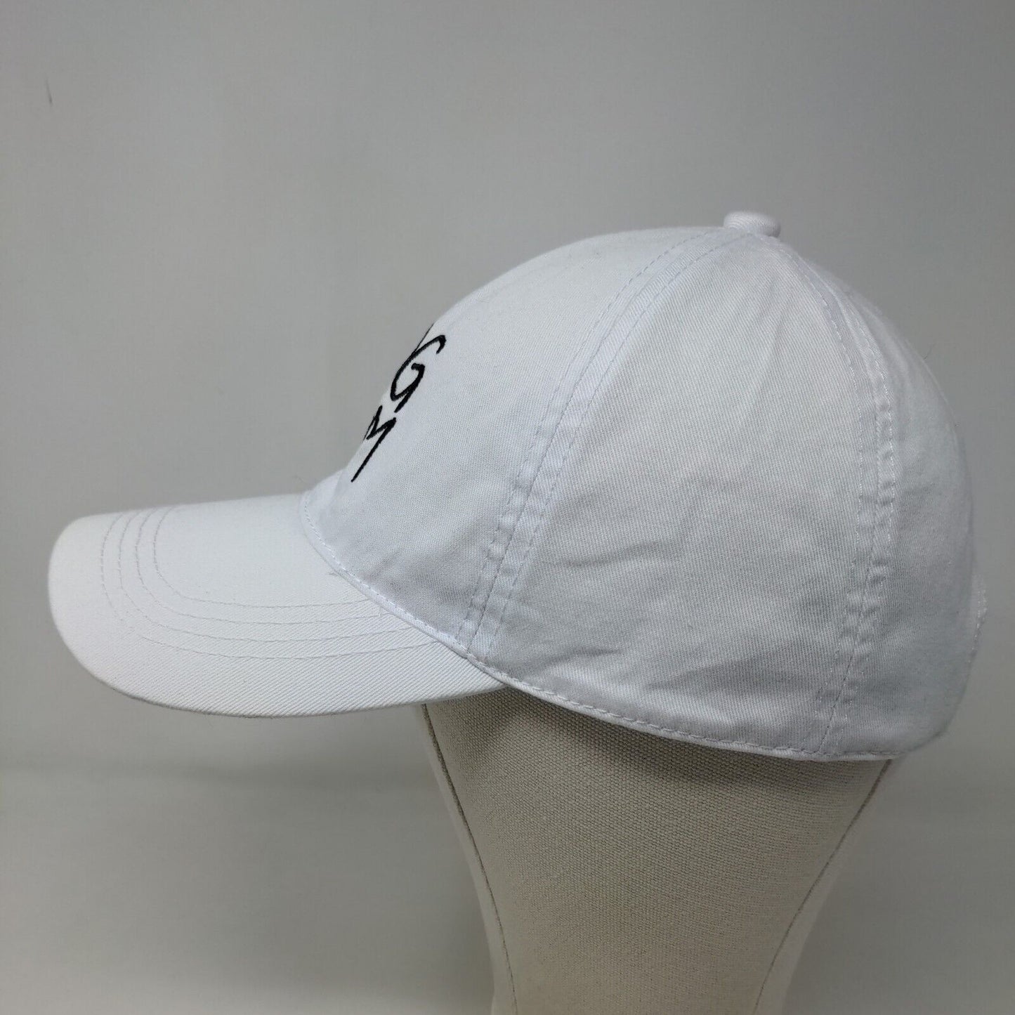 David & Young Women's Slideback Hat White Size OSFM Embroidered Dog Mom Logo