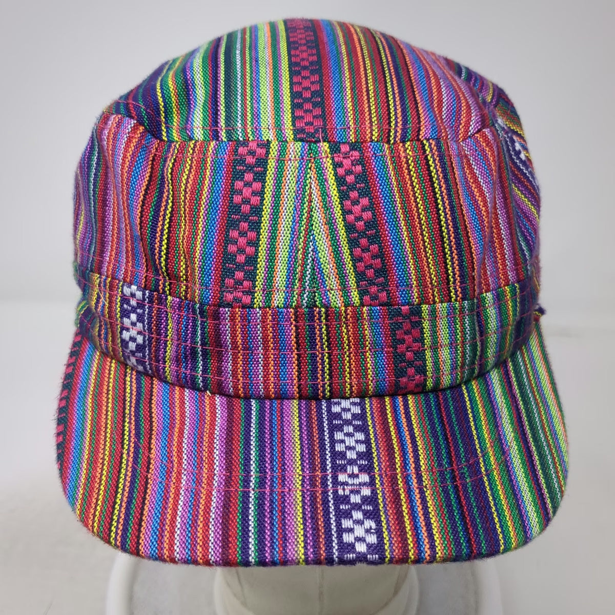 Nexgen Army Cap Purple Red One Size Strapback Hat Woven Cotton Striped Pattern