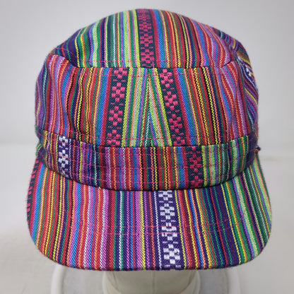 Nexgen Army Cap Purple Red One Size Strapback Hat Woven Cotton Striped Pattern