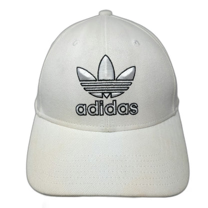 Adidas Baseball Cap White One Size Snapback Trefoil Logo Gray Underbrim Hat