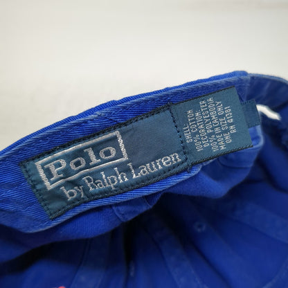Polo Ralph Lauren Baseball Cap Blue Pink One Size Monogram Crossed Mallets Hat