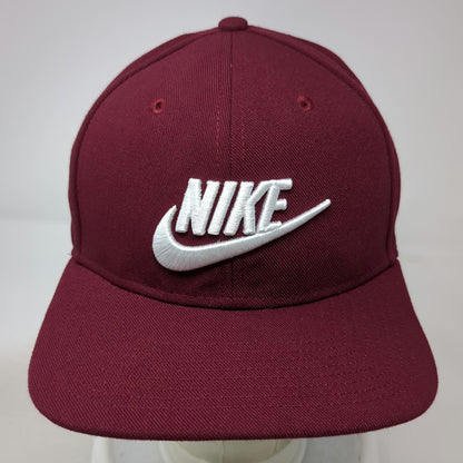 Nike Snapback Hat Red White One Size Flat Brim Dri-Fit Swoosh Logo Athletic Pro