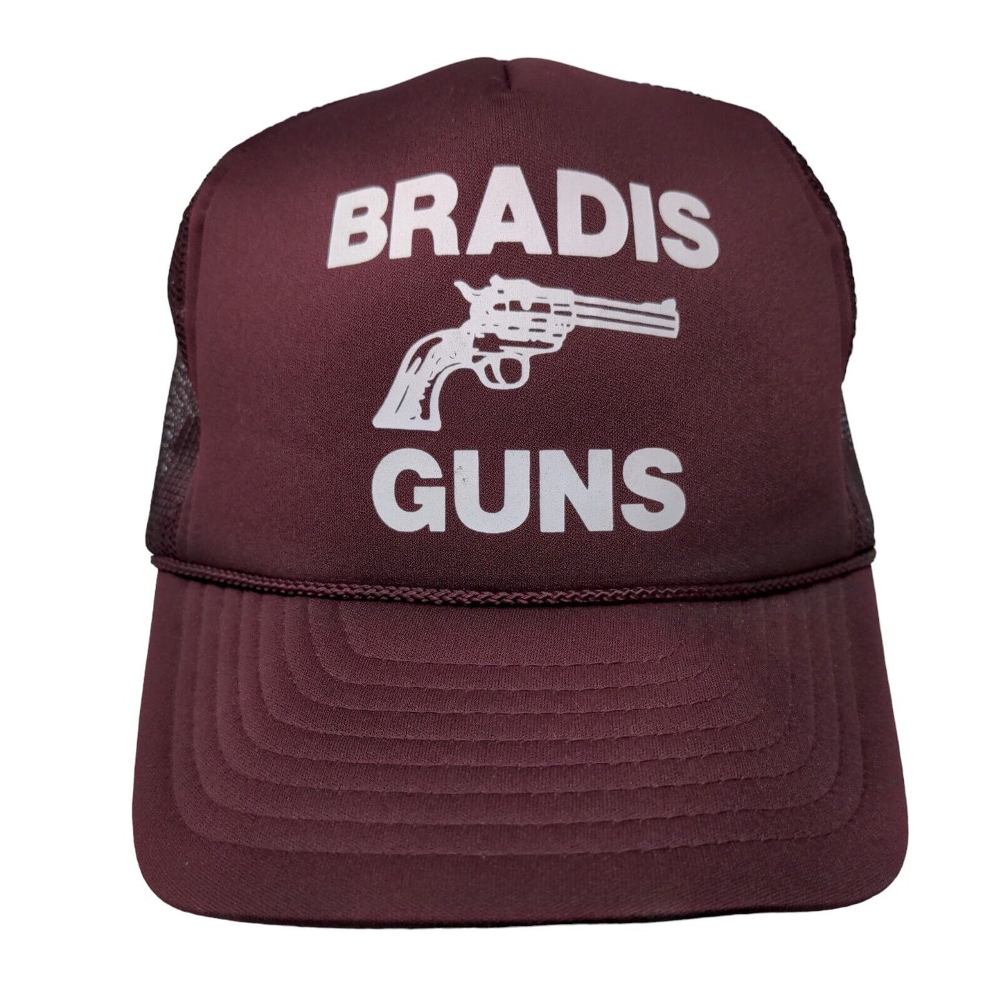 Bradis Guns Snapback Mesh Back Rope Trucker Hat Red Adult Fit All Adjustable