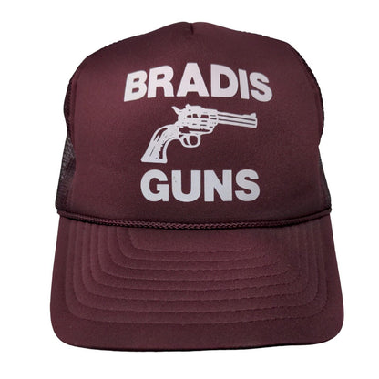 Bradis Guns Snapback Mesh Back Rope Trucker Hat Red Adult Fit All Adjustable