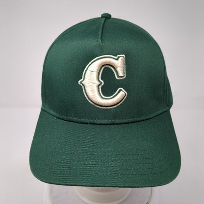 Letter C Snapback Hat Green One Size Solid Adjustable Embroidered Otto