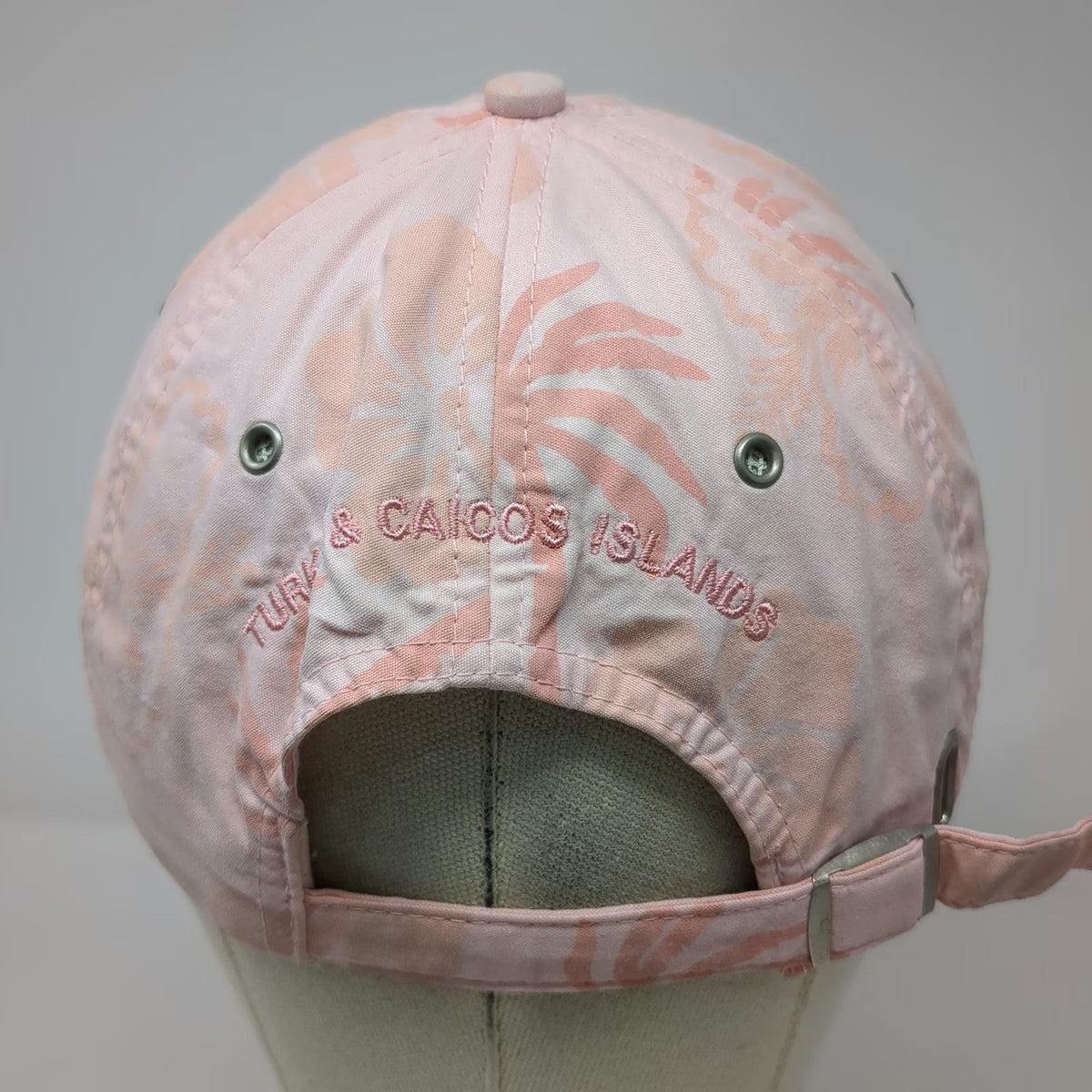 Hyp Baseball Cap Pink One Size Turks & Caicos Tropical Hibiscus Palm Tree Hat