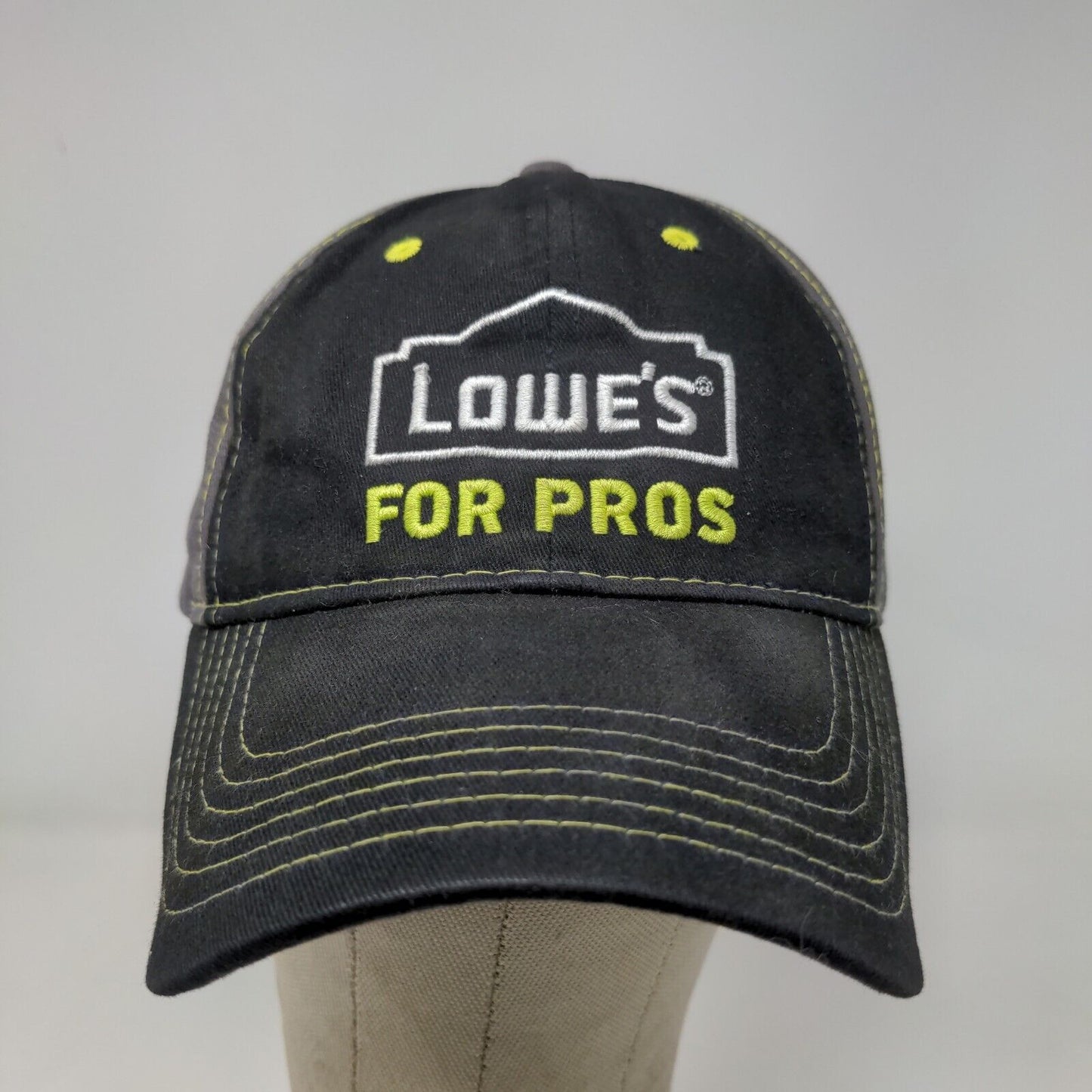 Lowe's For Pros Men's Strapback Hat Gray Black Embroidered Logo