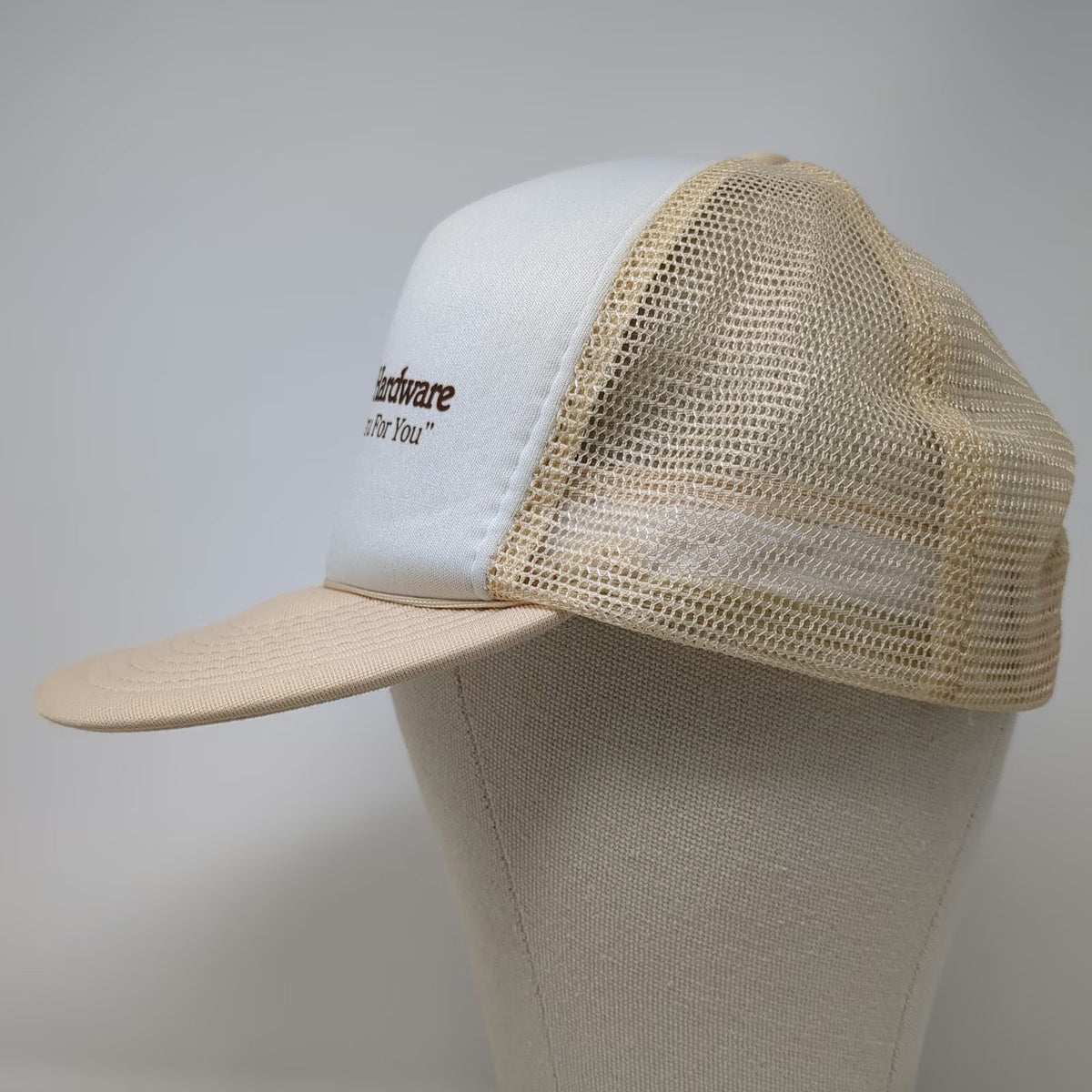 Mohr's Salt Lake Hardware Coming Thru For You Trucker Hat Beige One Size Mesh