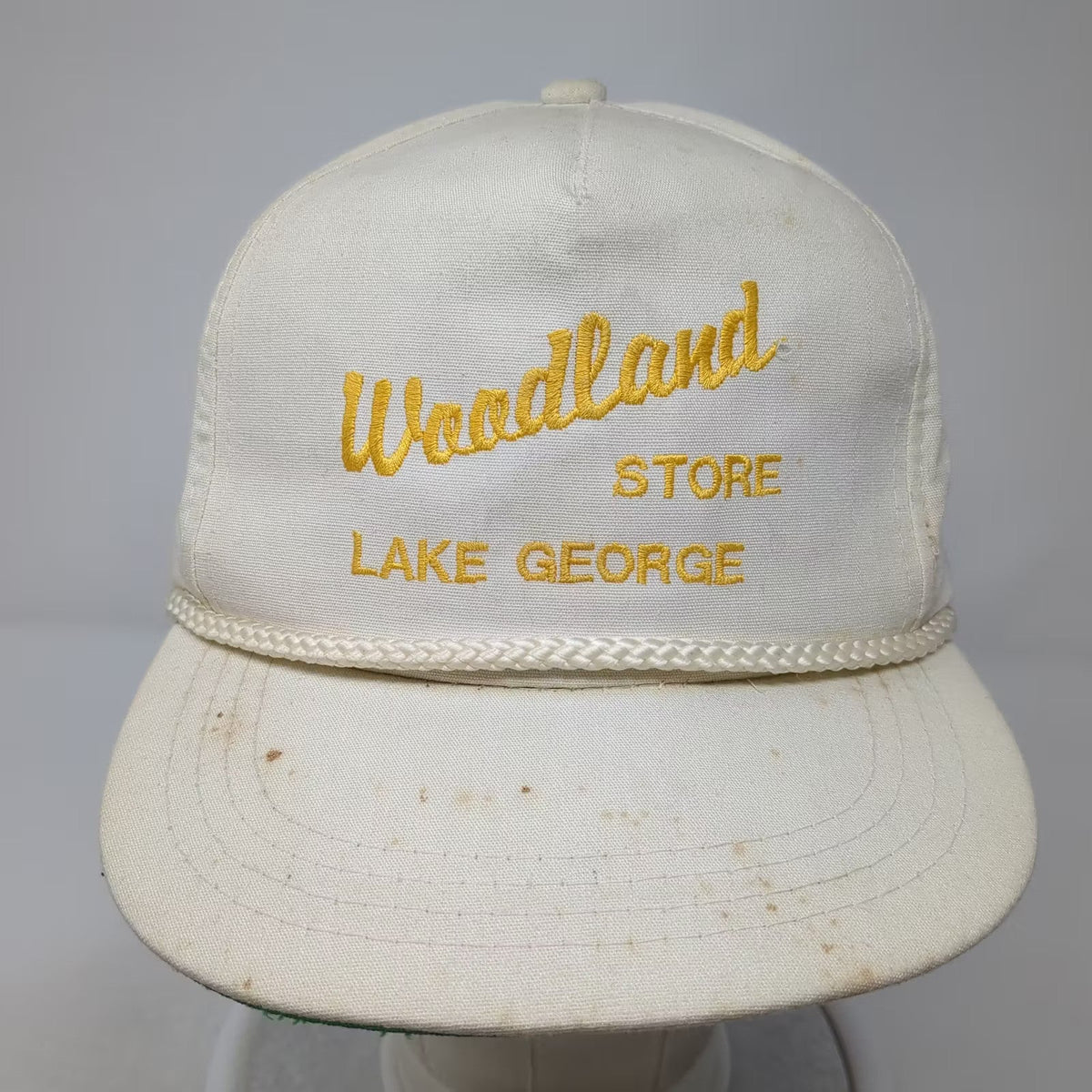 Yupoong Woodland Store Lake George Snapback Hat Beige Yellow Rope OSFA 5 Panel