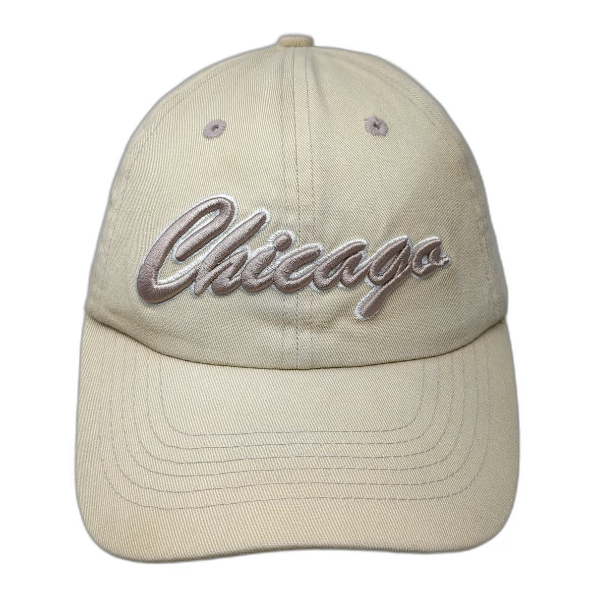 One Way Graphique Chicago Baseball Cap Beige One Size Adjustable Slideback Hat