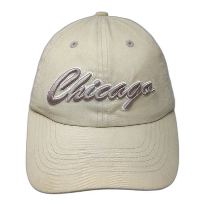 One Way Graphique Chicago Baseball Cap Beige One Size Adjustable Slideback Hat