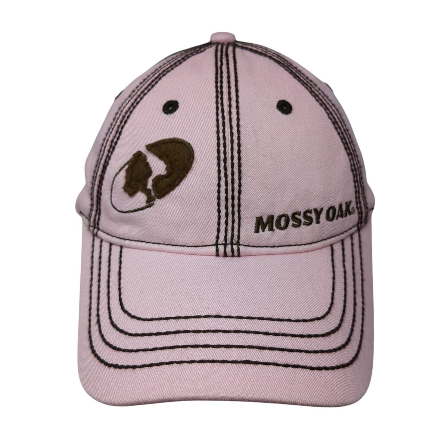 Mossy Oak Strapback Hat Pink One Size Adjustable Embroidered Paramount Outdoors