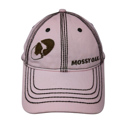 Mossy Oak Strapback Hat Pink One Size Adjustable Embroidered Paramount Outdoors