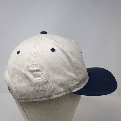 New Era 5 Panel White Blue One Size NY Yankees MLB Snapback Hat Flat Brim Cotton