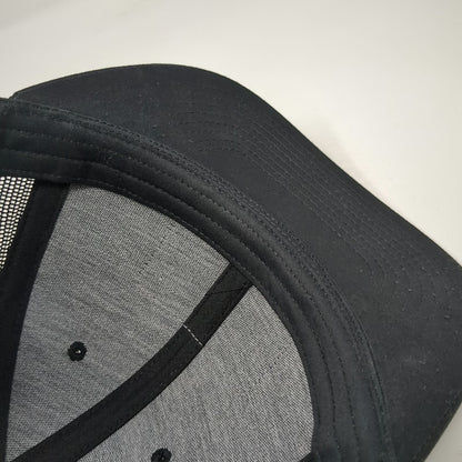 Richardson Trucker Hat Black One Size Leupold US Flag Leather Patch Mesh Back