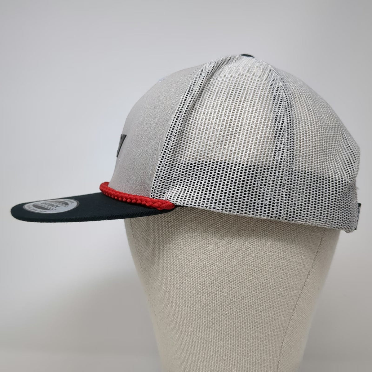 Fly Racing Trucker Hat Gray Black Red One Size Mesh Rope Logo Flat Bill Snapback