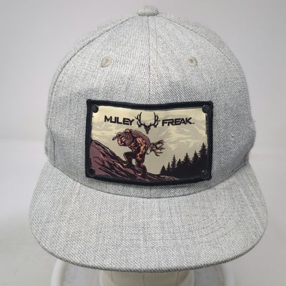Muley Freak Snapback Hat Gray One Size Hunting Mountain Patch Flat Brim Acrylic