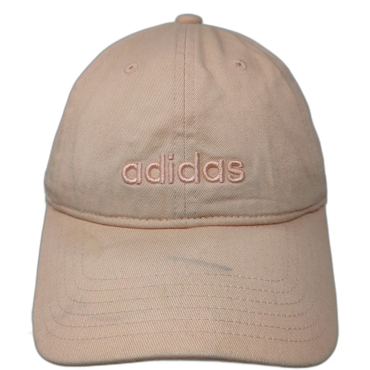 Adidas Baseball Cap Pink One Size Strapback Distressed Embroidered Logo Hat
