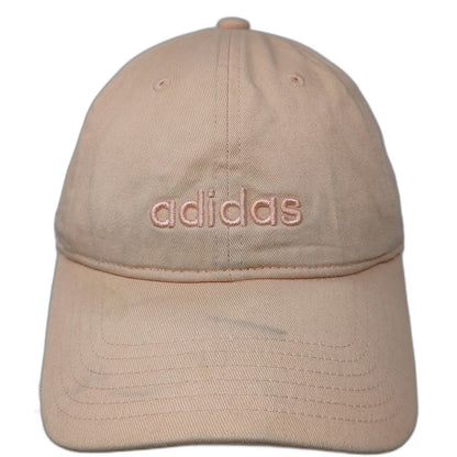 Adidas Baseball Cap Pink One Size Strapback Distressed Embroidered Logo Hat