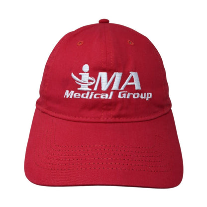 iMA Medical Group Strapback Baseball Cap Red OS Adjustable Embroidered BIG X